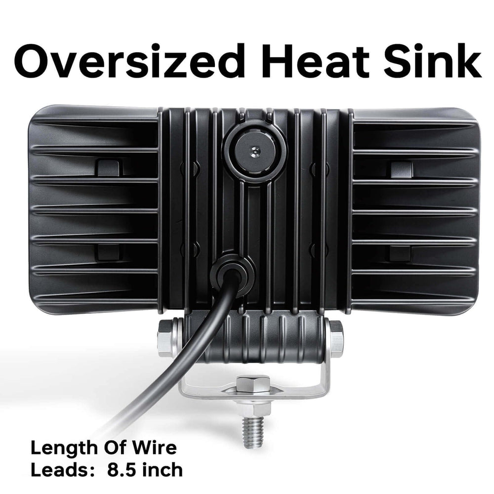 HOZILIFE close up of oversized heatsink for improved heat dissipation and lifespan