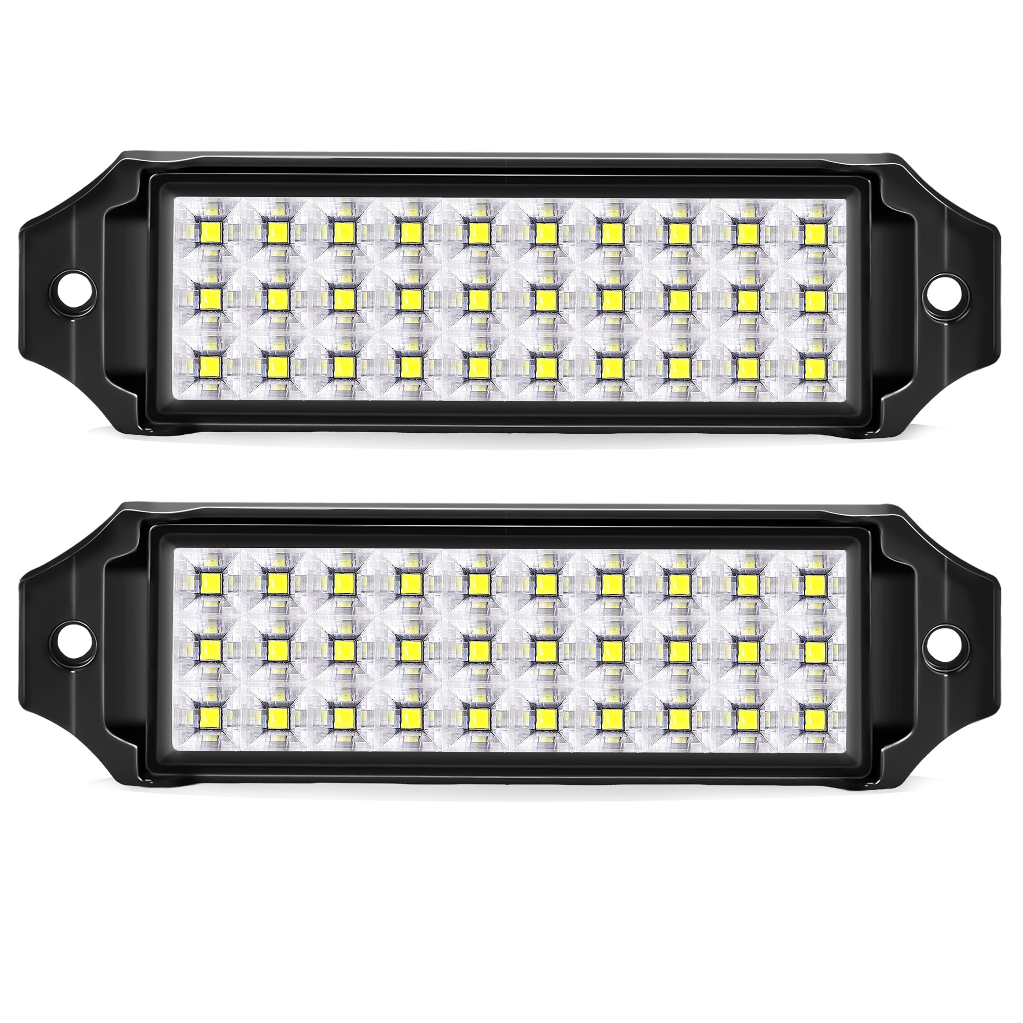 HOZILIFE front view of two flush mount pods showing low profile and paired brightness