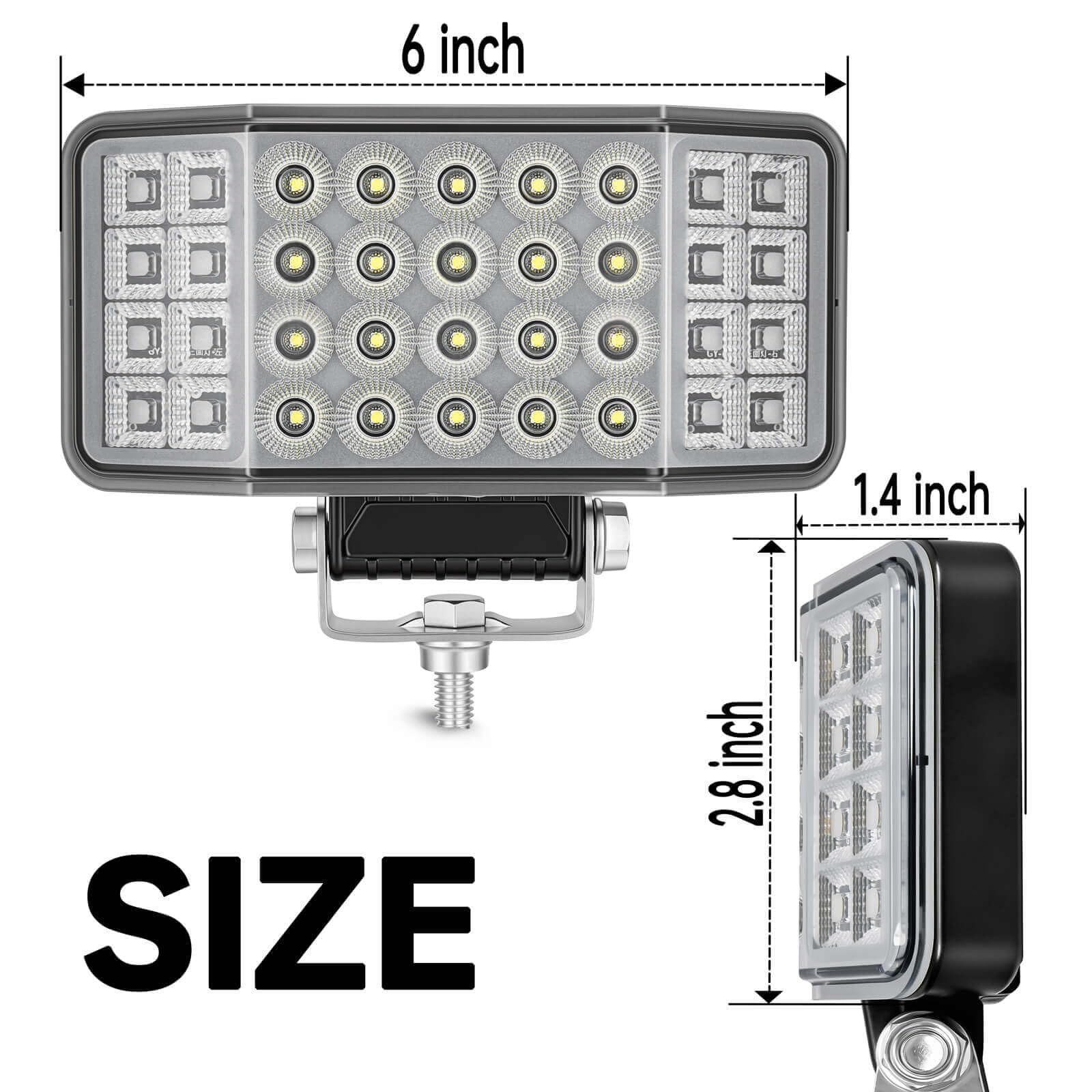 HOZILIFE side angle beam showing 270° flood coverage lighting a ditch