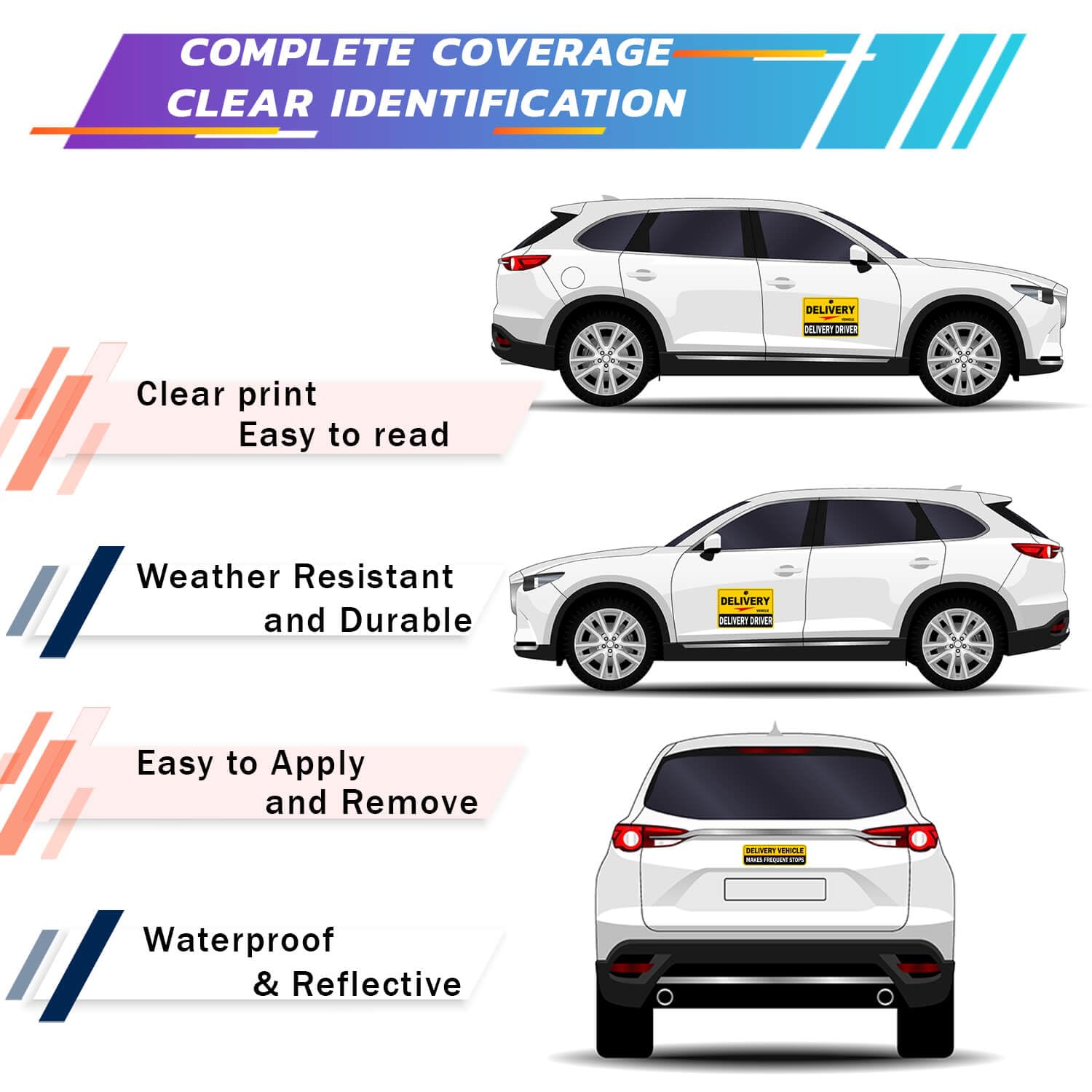 Hozodusi bumper magnet placed on rear bumper for quick customer recognition and safety