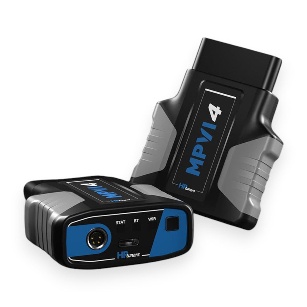 Close-up of HP Tuners MPVI4 tapered OBDII connector for secure fit and stable link