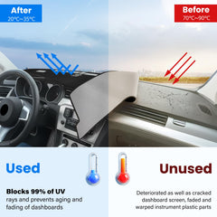 HPEVA dash cover installed on driver side showing nonslip stability benefit