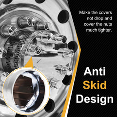 HQALTY lug nut cover beside ruler demonstrating 33mm fit for accurate sizing