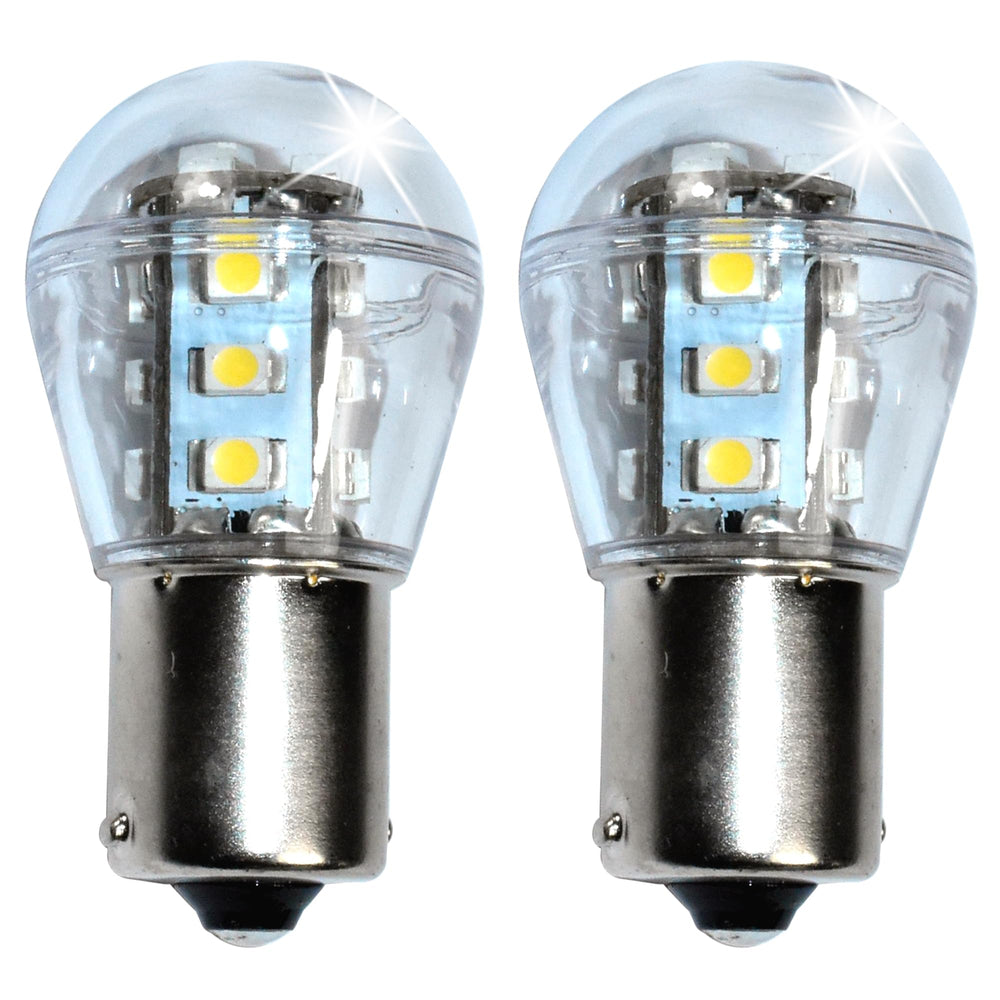 HQRP front packaging showing two BA15S LED bulbs and benefits