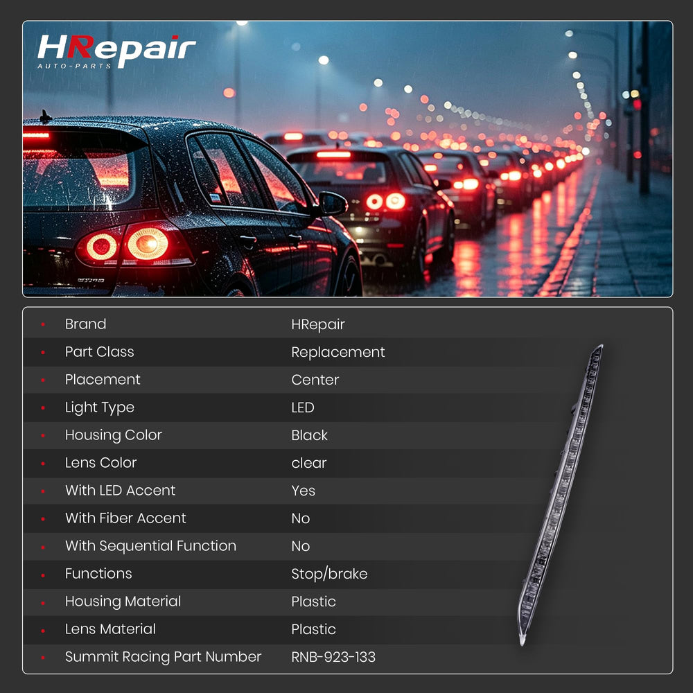 HRepair night demo of lit brake light showcasing enhanced visibility for safety