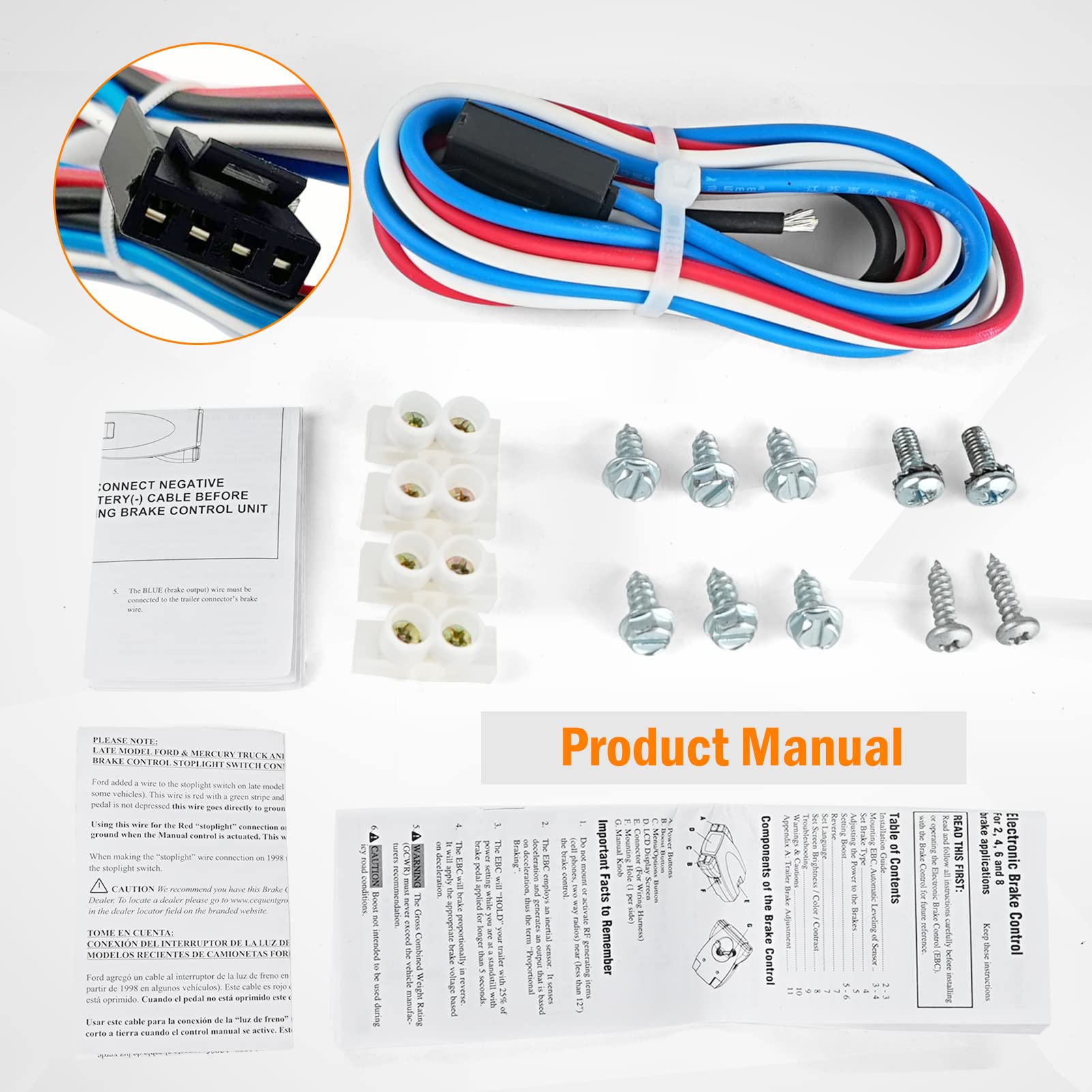 HRepair packaging and manual showing included harness and instructions