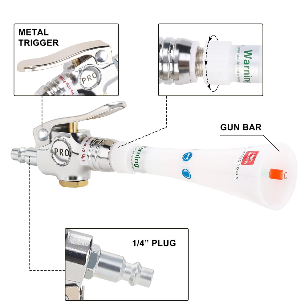 Hromee closeup tapered nozzle showing focused airflow for precise cleaning benefit
