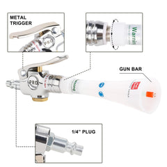 Hromee closeup tapered nozzle showing focused airflow for precise cleaning benefit