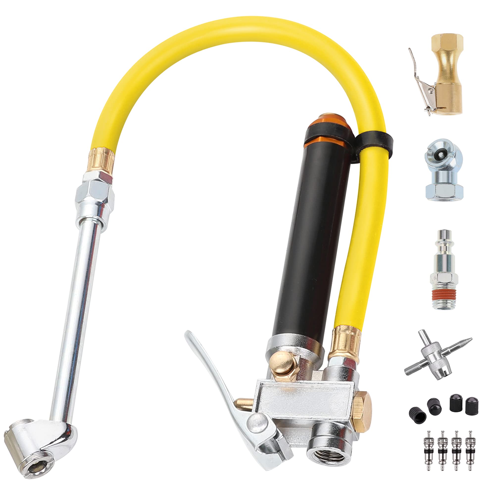 Hromee front view inflator showing gauge and metal pistol handle for durable control