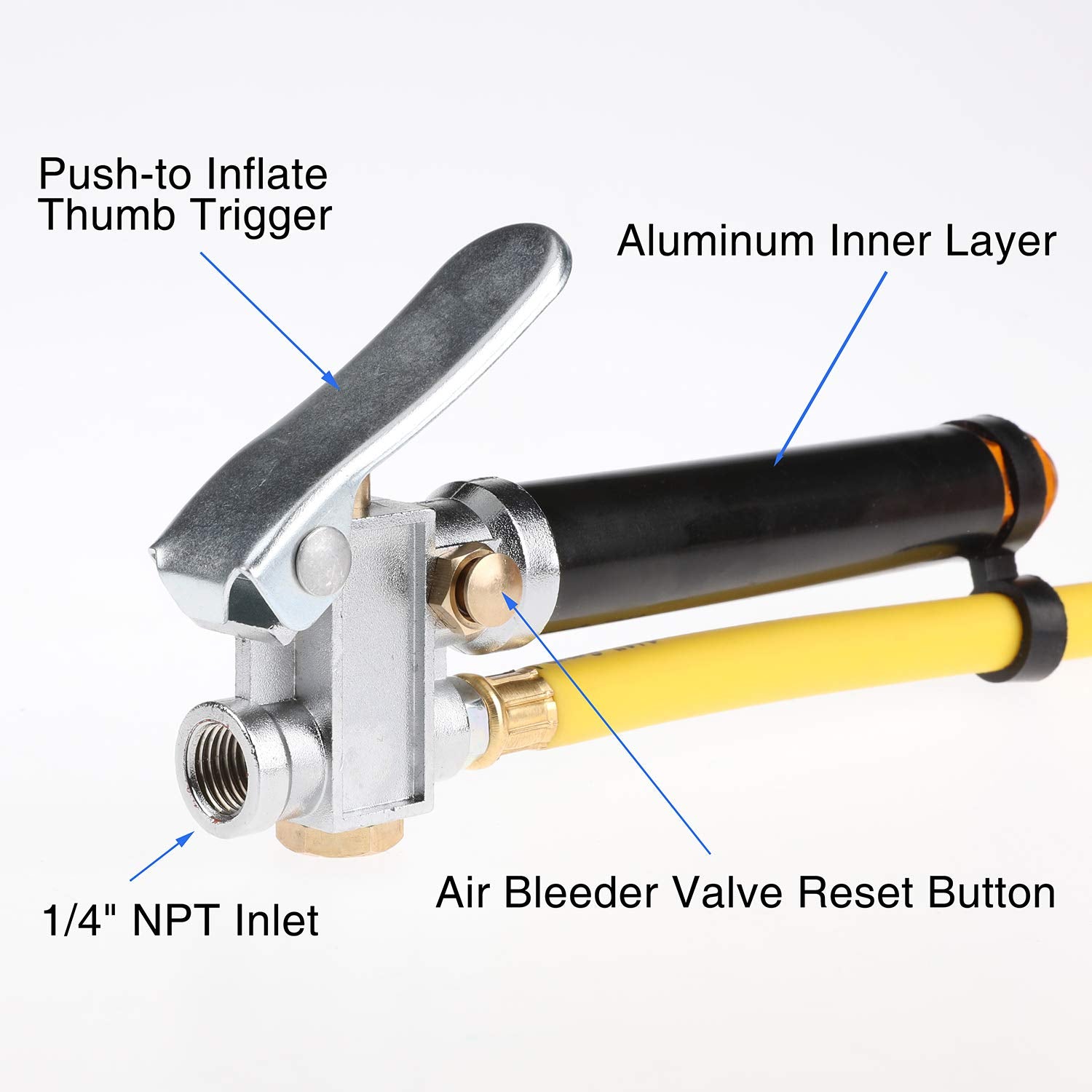 Hromee hybrid hose and brass connector illustrating rugged, leak-resistant build