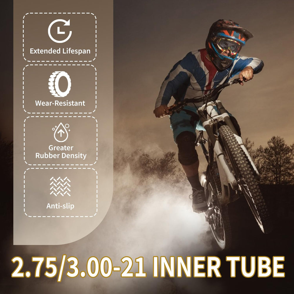 Hromra inner tube installed on a 21-inch wheel demonstrating correct fit and function