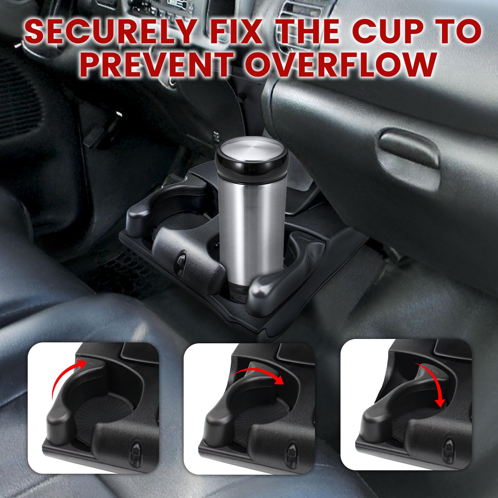 Hsbang side profile of cup holder showing depth and sturdy construction