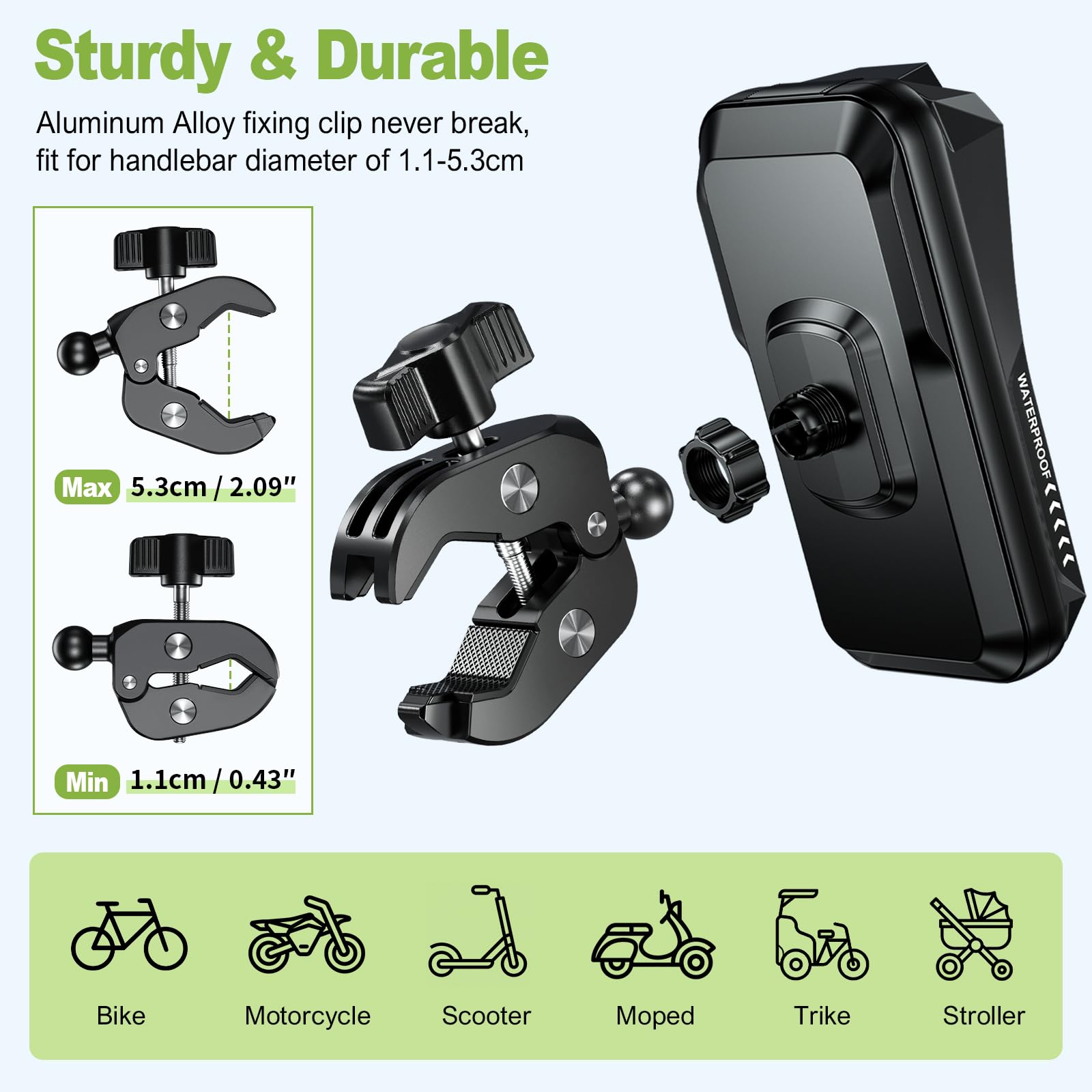 HUANLANG ball joint illustrating 360-degree rotation for flexible viewing positions