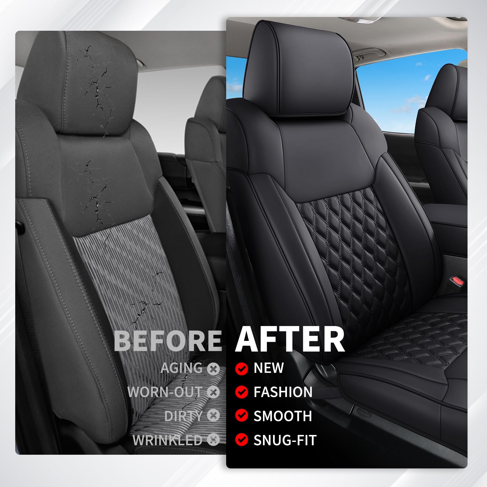 Huidasource front seat pocket detail for convenient storage of phone and small items