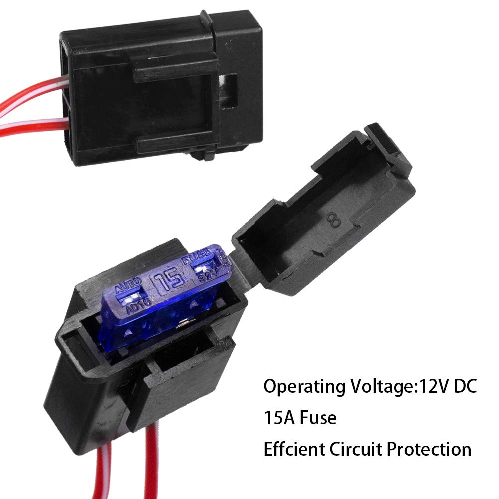 HUIQIAODS wires and mounting tabs illustrating secure relay and fuse attachment