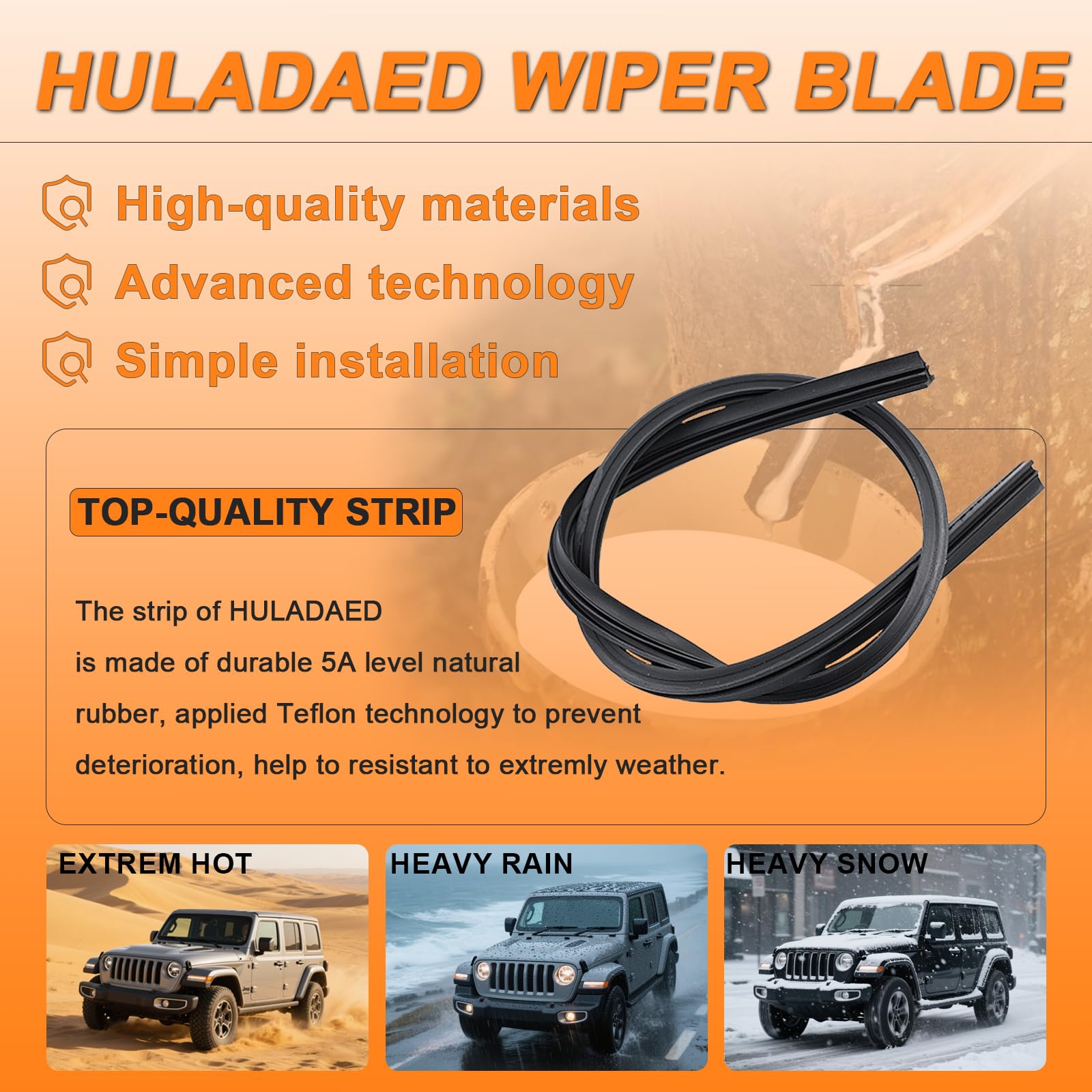 HULADAED wipers installed on a Ford windshield for improved visibility benefit