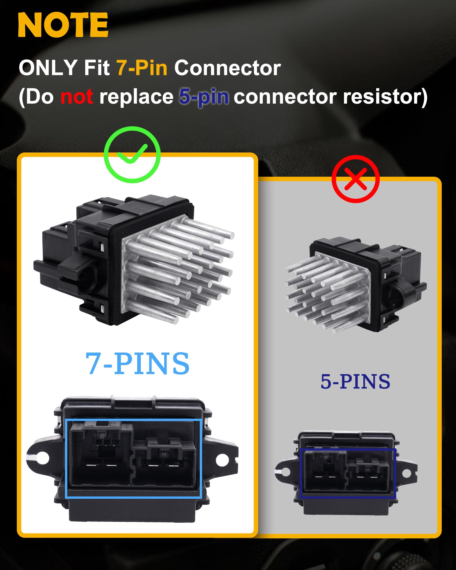 Humoony close-up of 7-pin connector ensuring correct connector match benefit