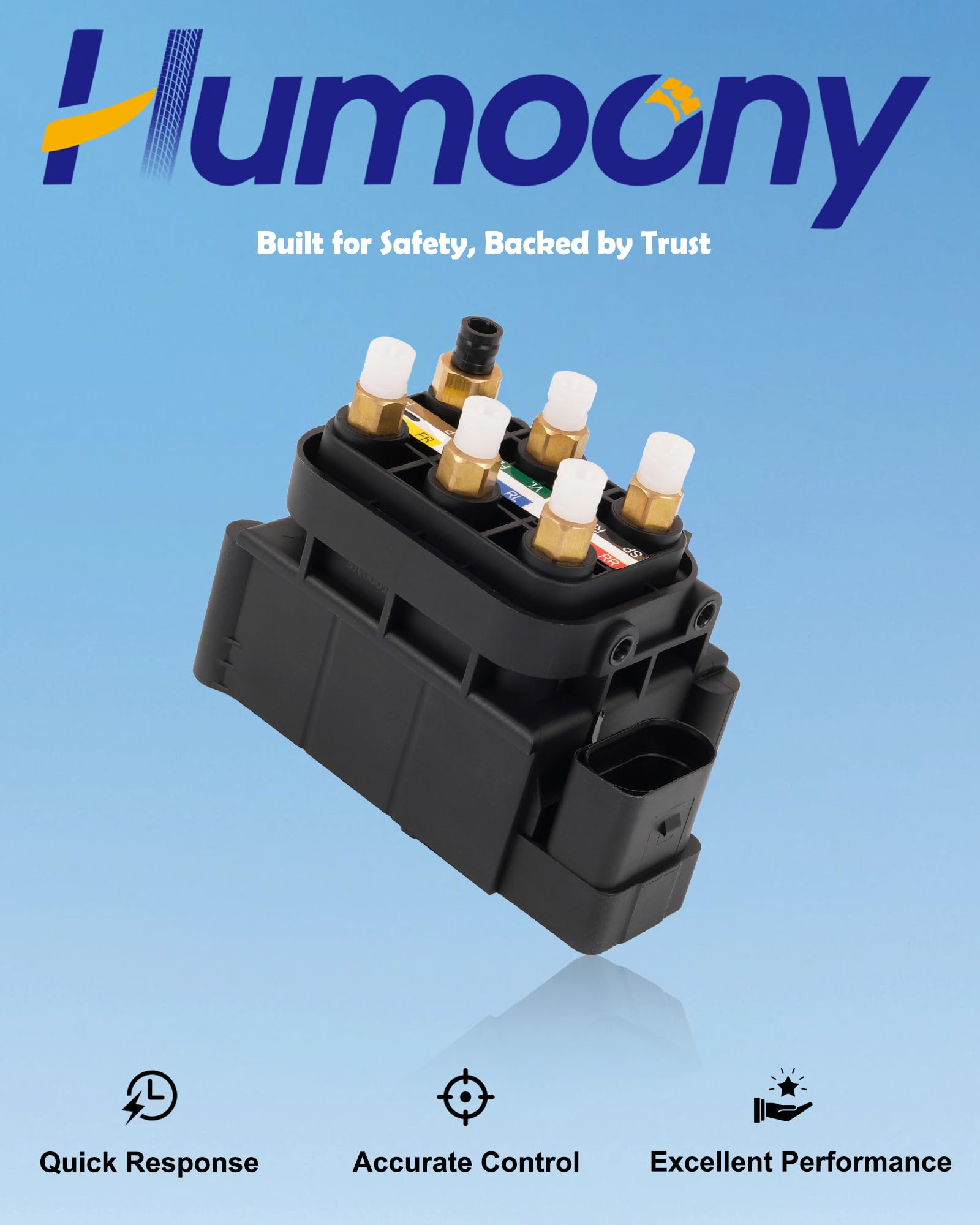 Humoony valve block held by technician demonstrating simple swap and fit