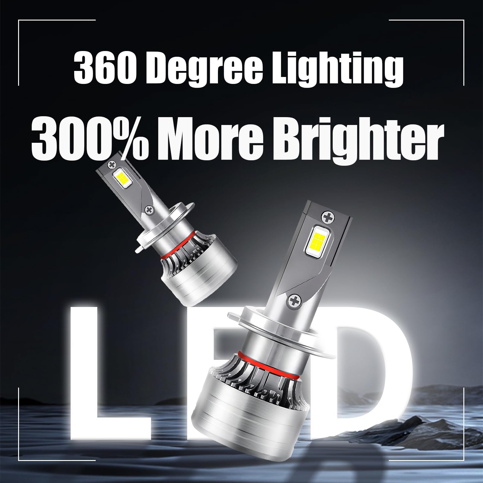 HUOKEDS bulbs in a nighttime driving scene improving road visibility and driver confidence