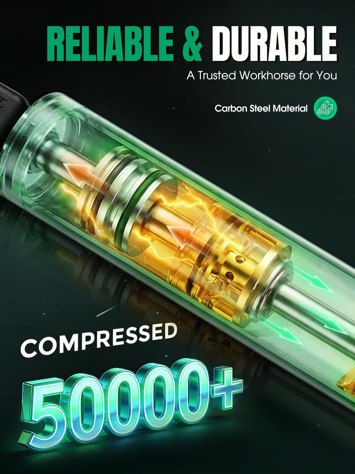 HUOPO gas strut compressed length photo showing 6.05 inch measurement for accurate replacement