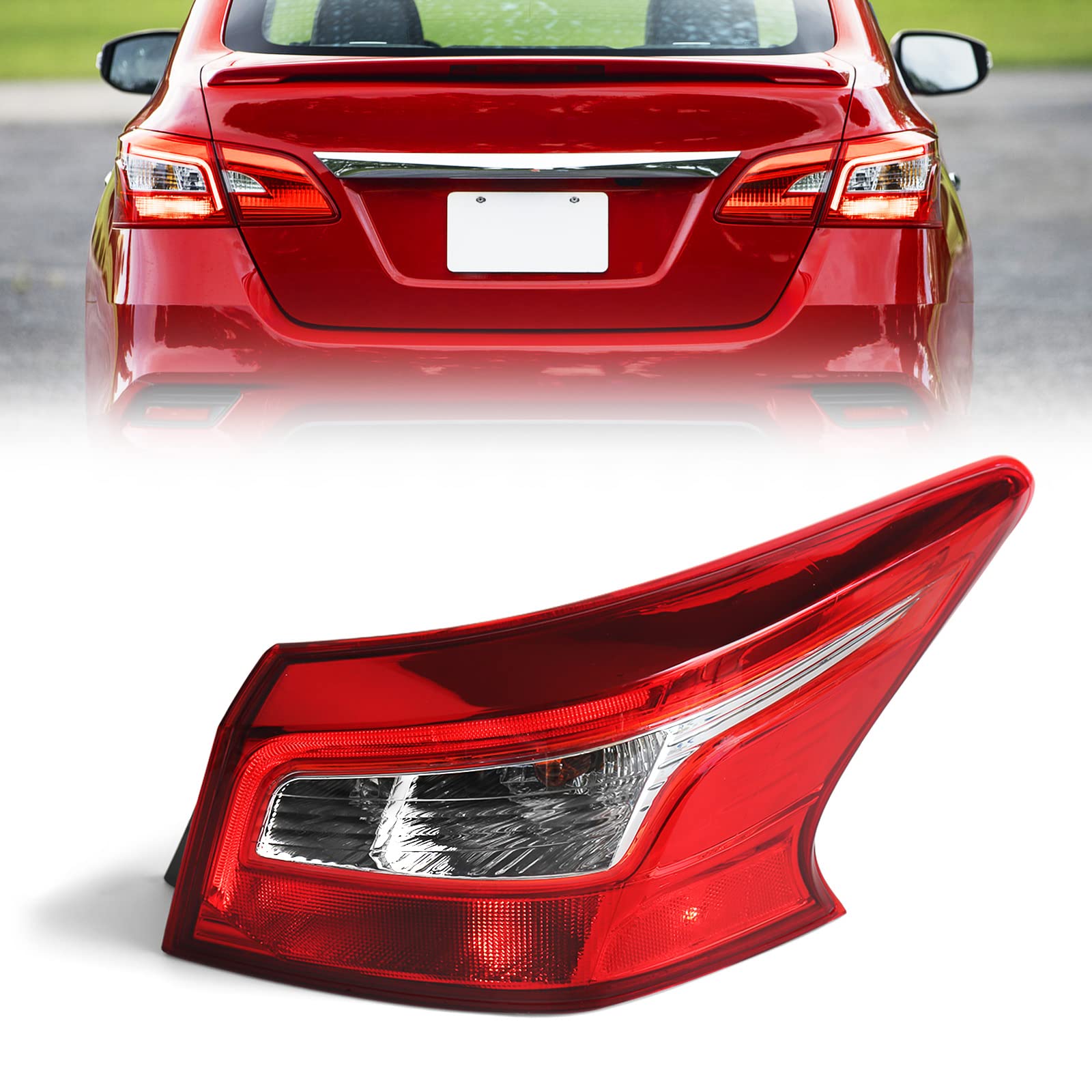 Huray right tail light front view showing clear red lens and clean fit benefit