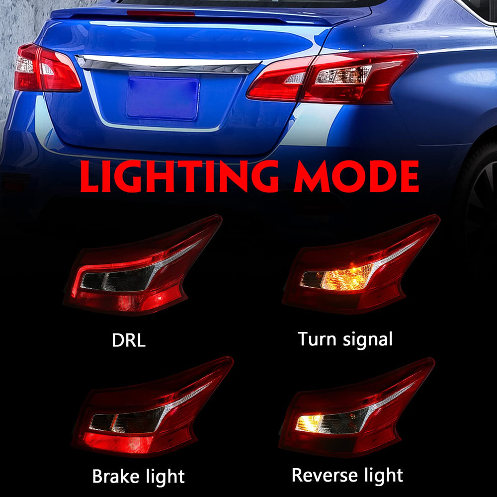 Huray tail light mounted on Nissan Sentra passenger side showing restored appearance benefit