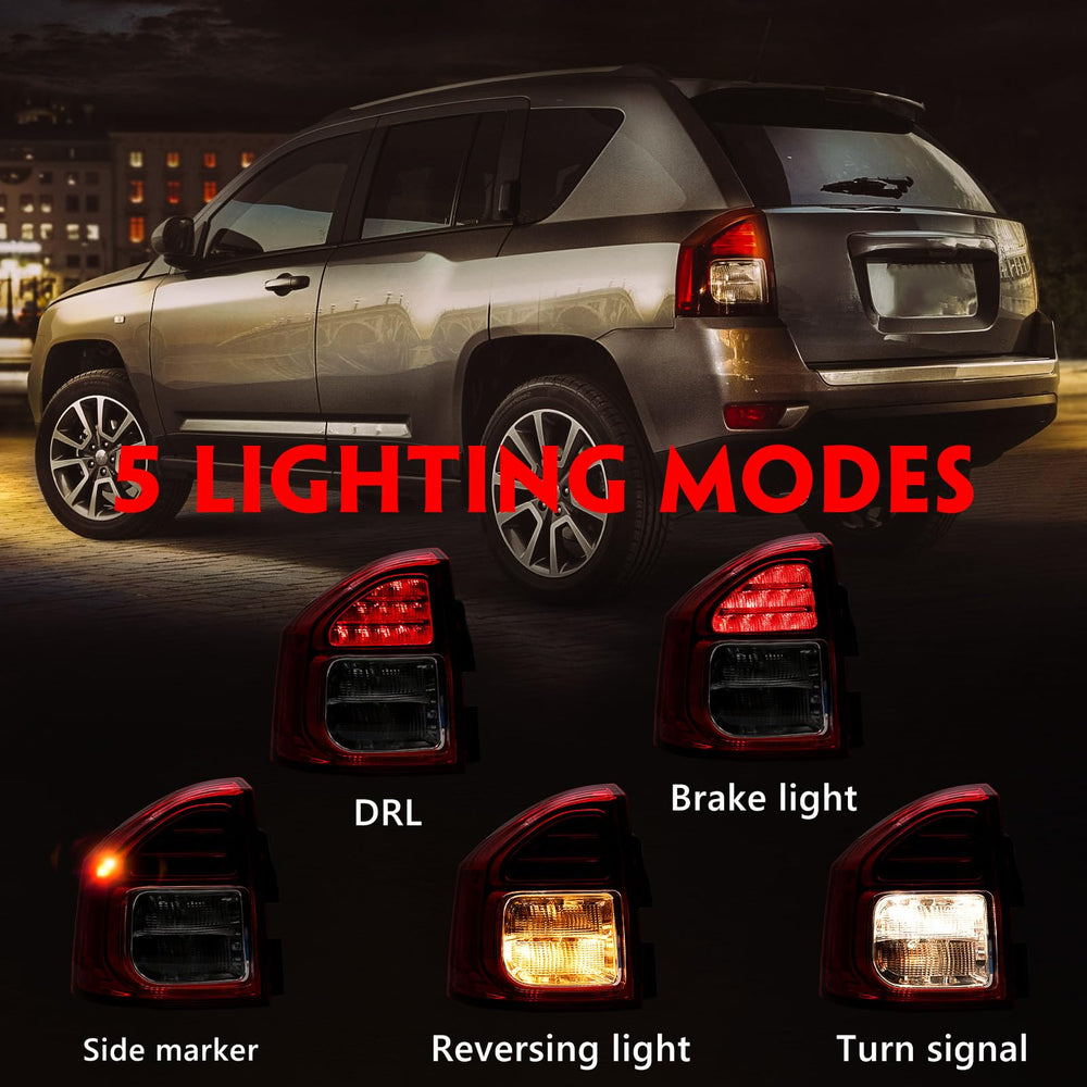 Huray tail light installed on Jeep Compass demonstrating correct alignment