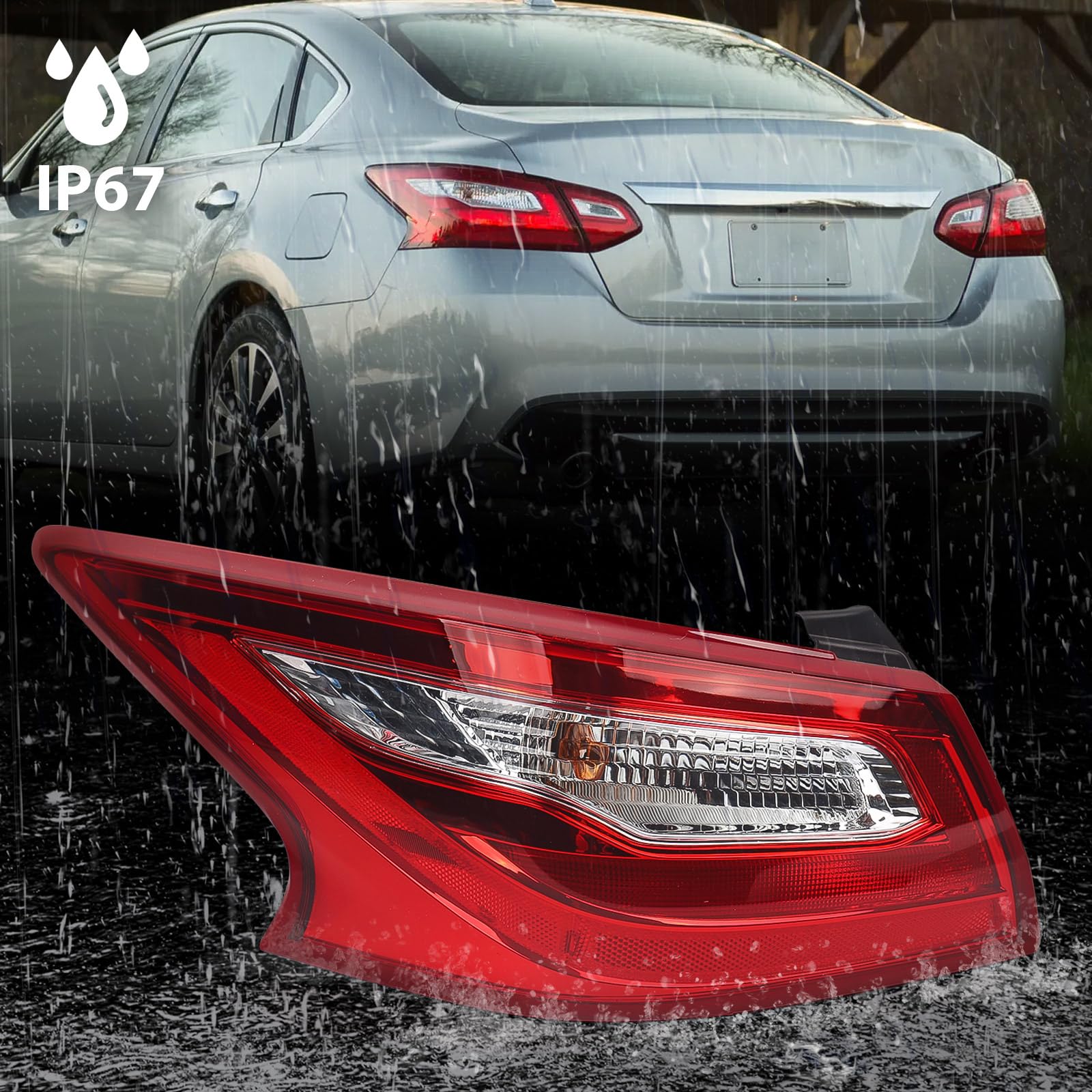Huray tail light lens seal detail showing weatherproof protection benefit