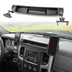 HUYINPJ front view installed in Ram dashboard shows tidy console and quick access
