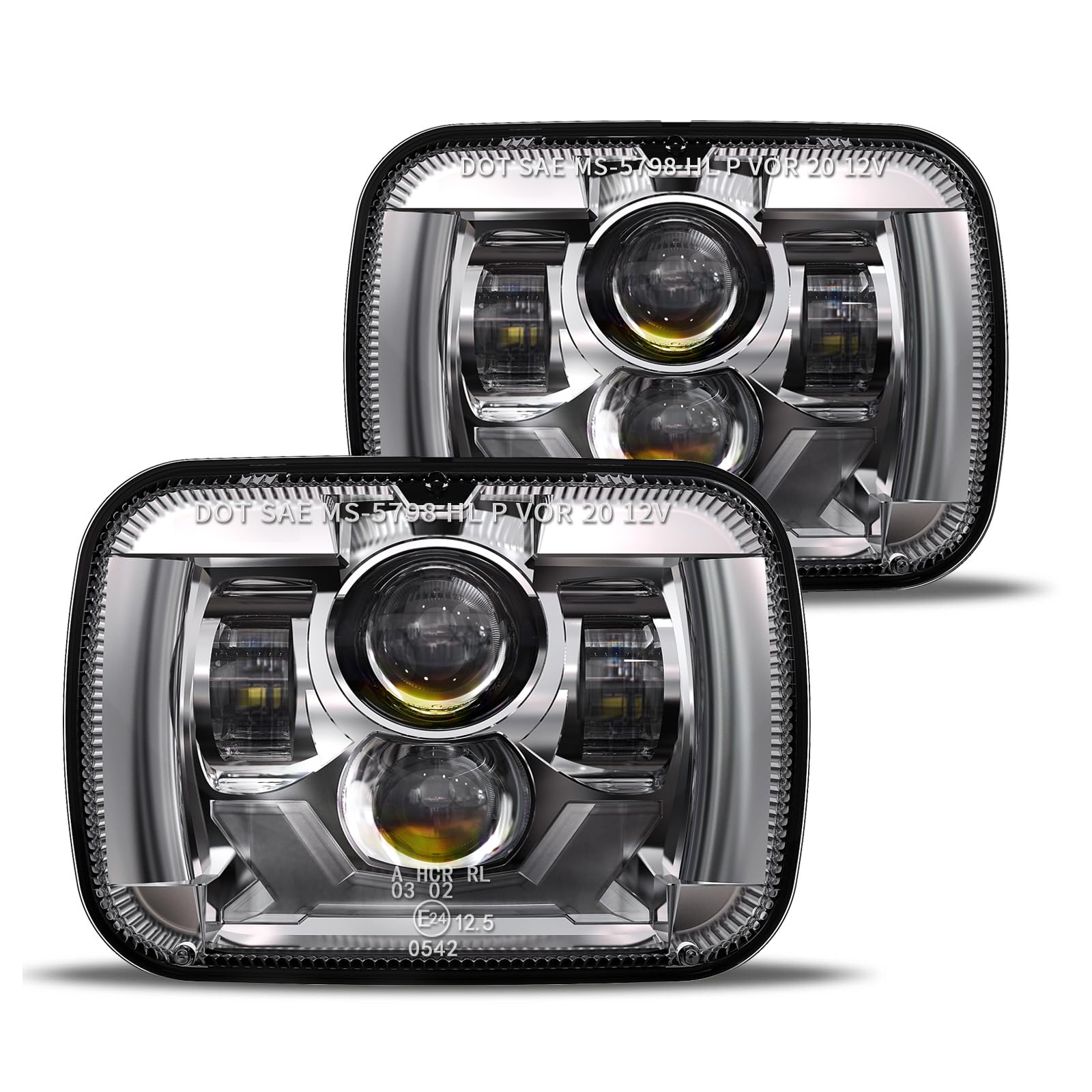 HWSTAR front view showing complete headlight pair and plug-and-play benefit