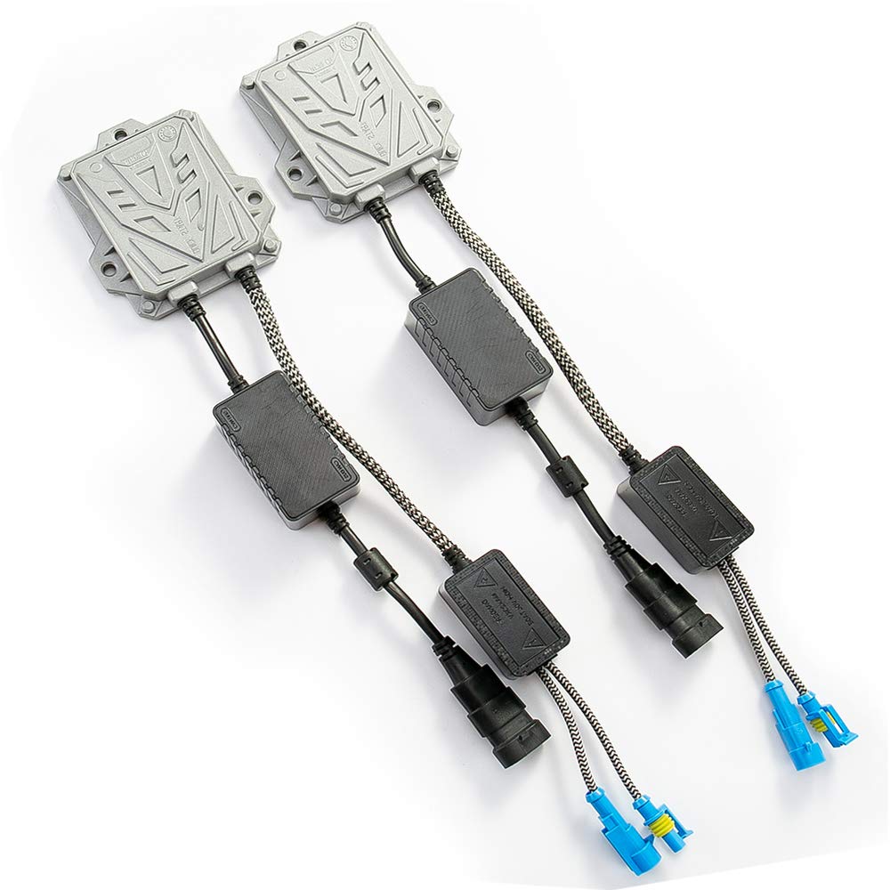 HYBKLER front view of slim CANBUS ballast showing compact housing and label, improves fit