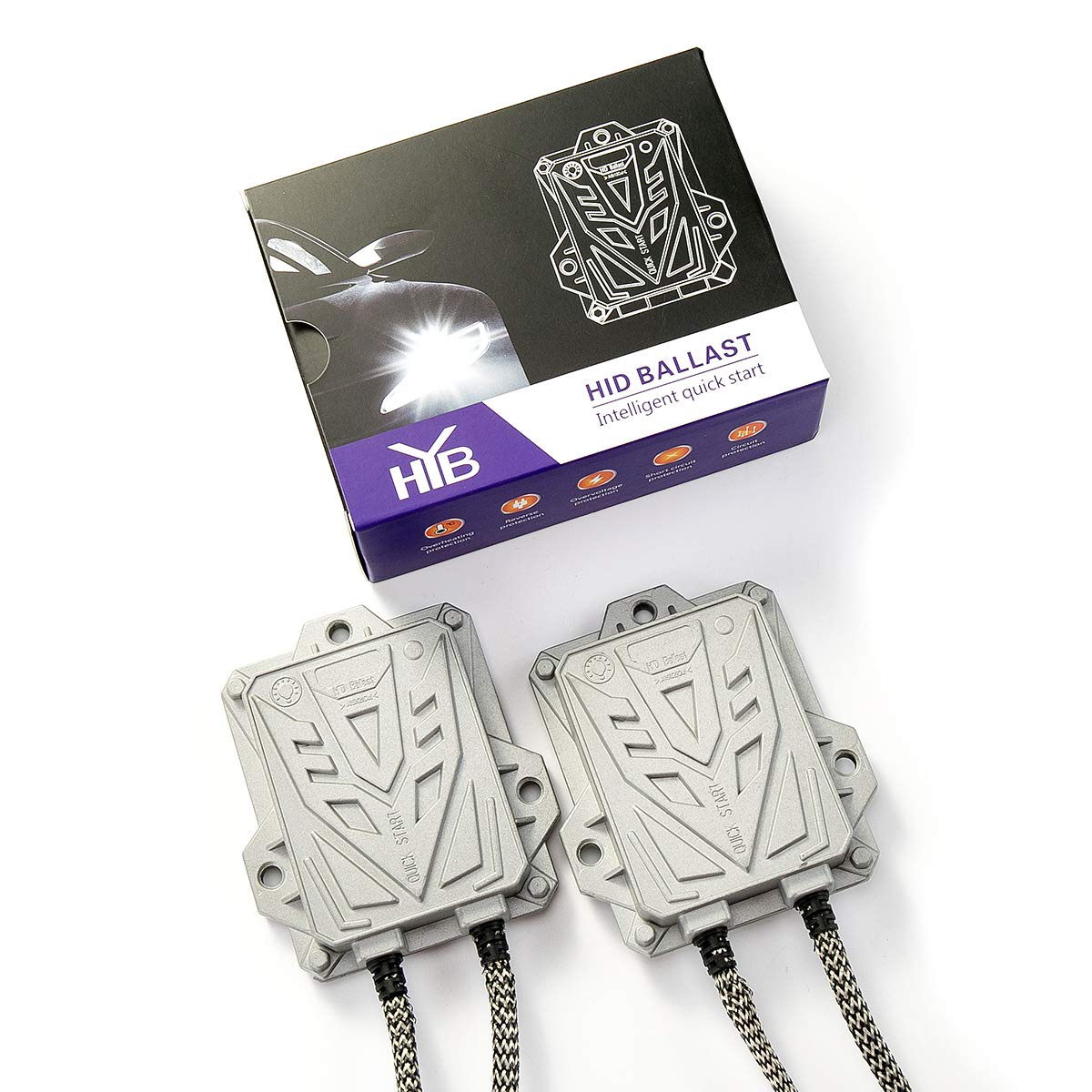 HYBKLER ballast next to a coin for scale showing compact size for versatile mounting