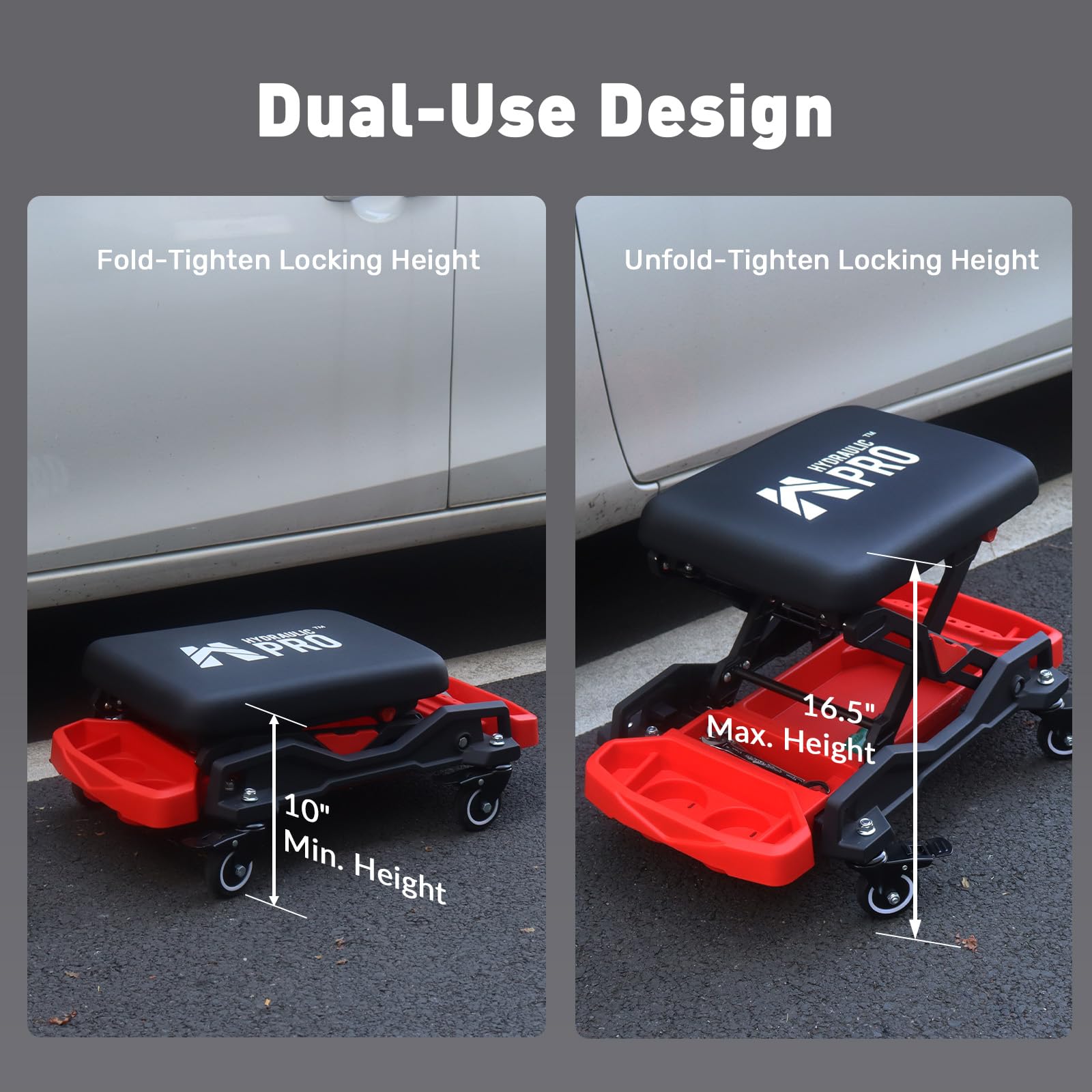 HYDRAULIC PRO caster wheel close-up with locking brake for secure positioning
