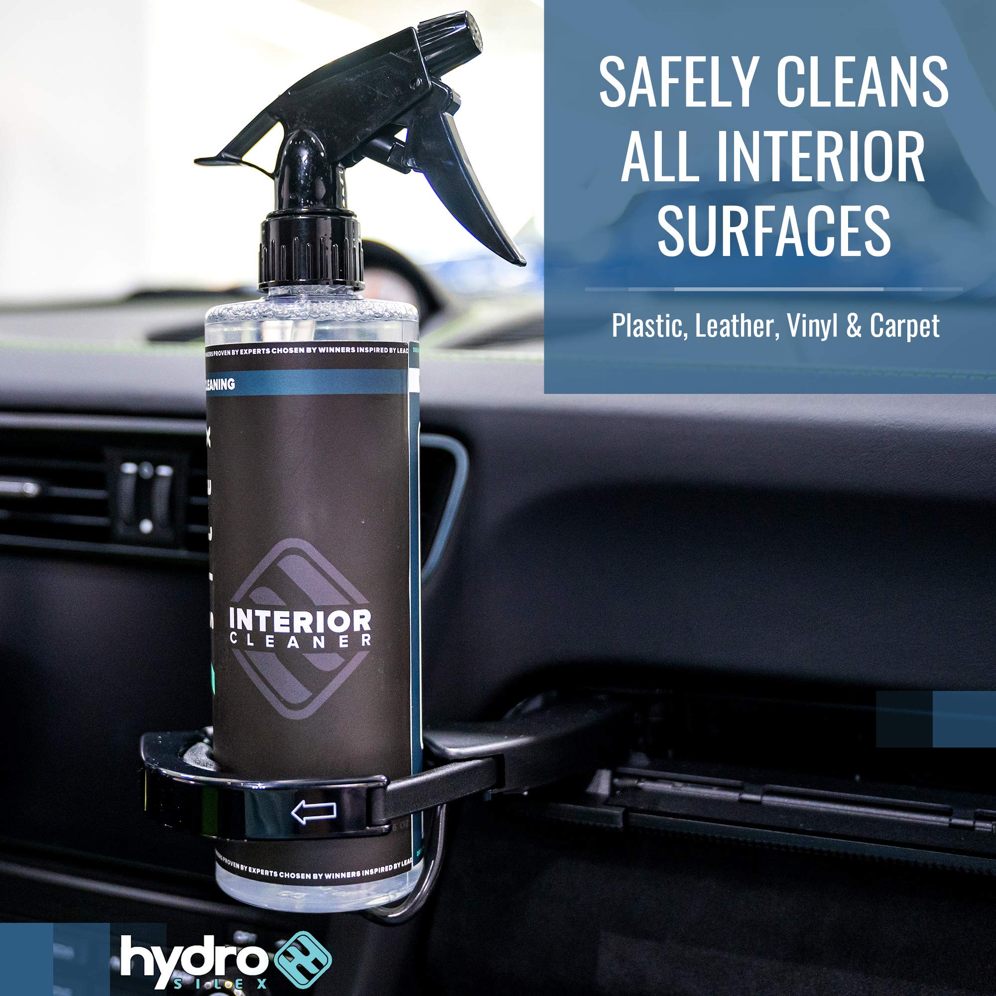HydroSilex cleaned dashboard showing restored finish and no greasy residue benefit