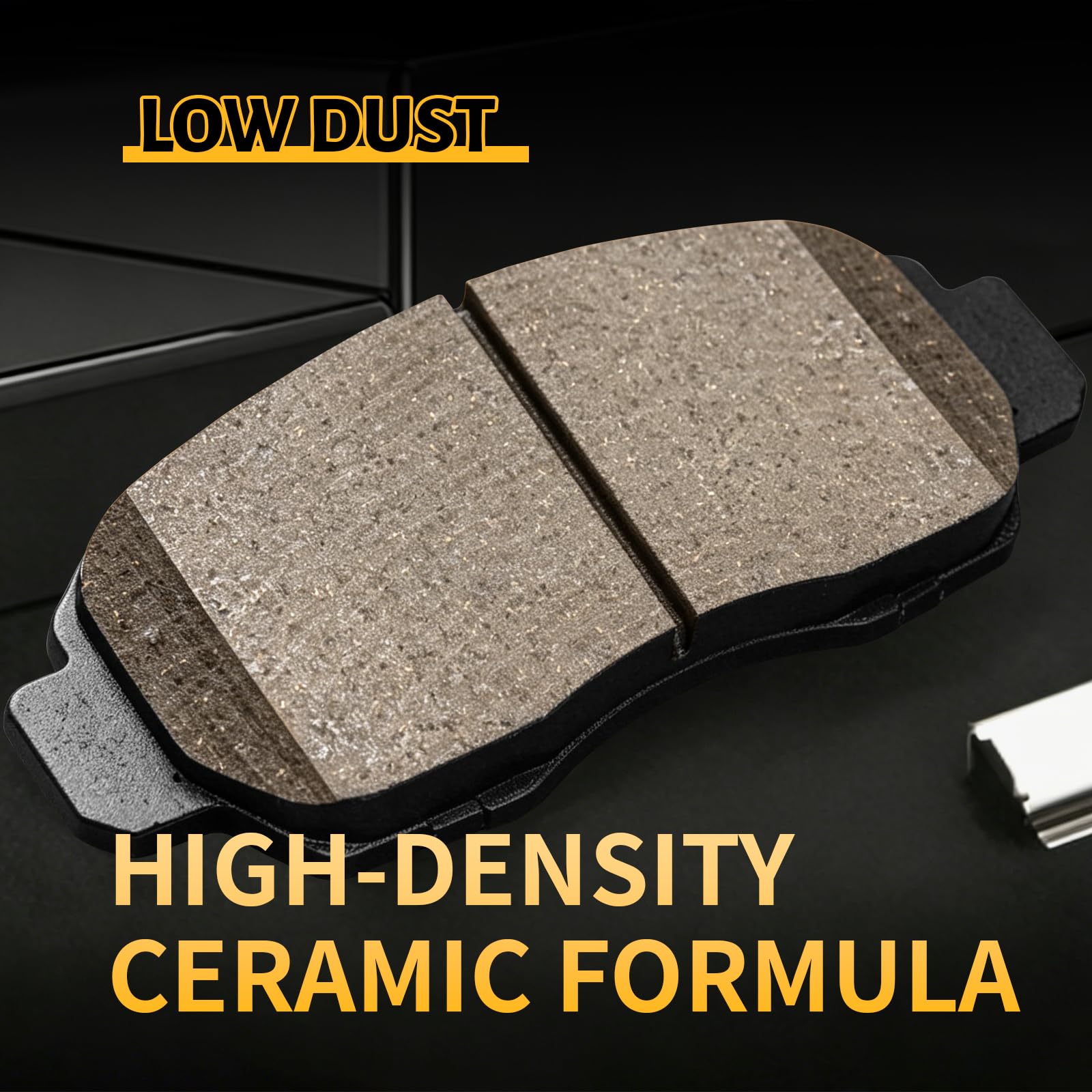 HYFTJYZ pad material surface texture highlighting ceramic construction for consistent stopping