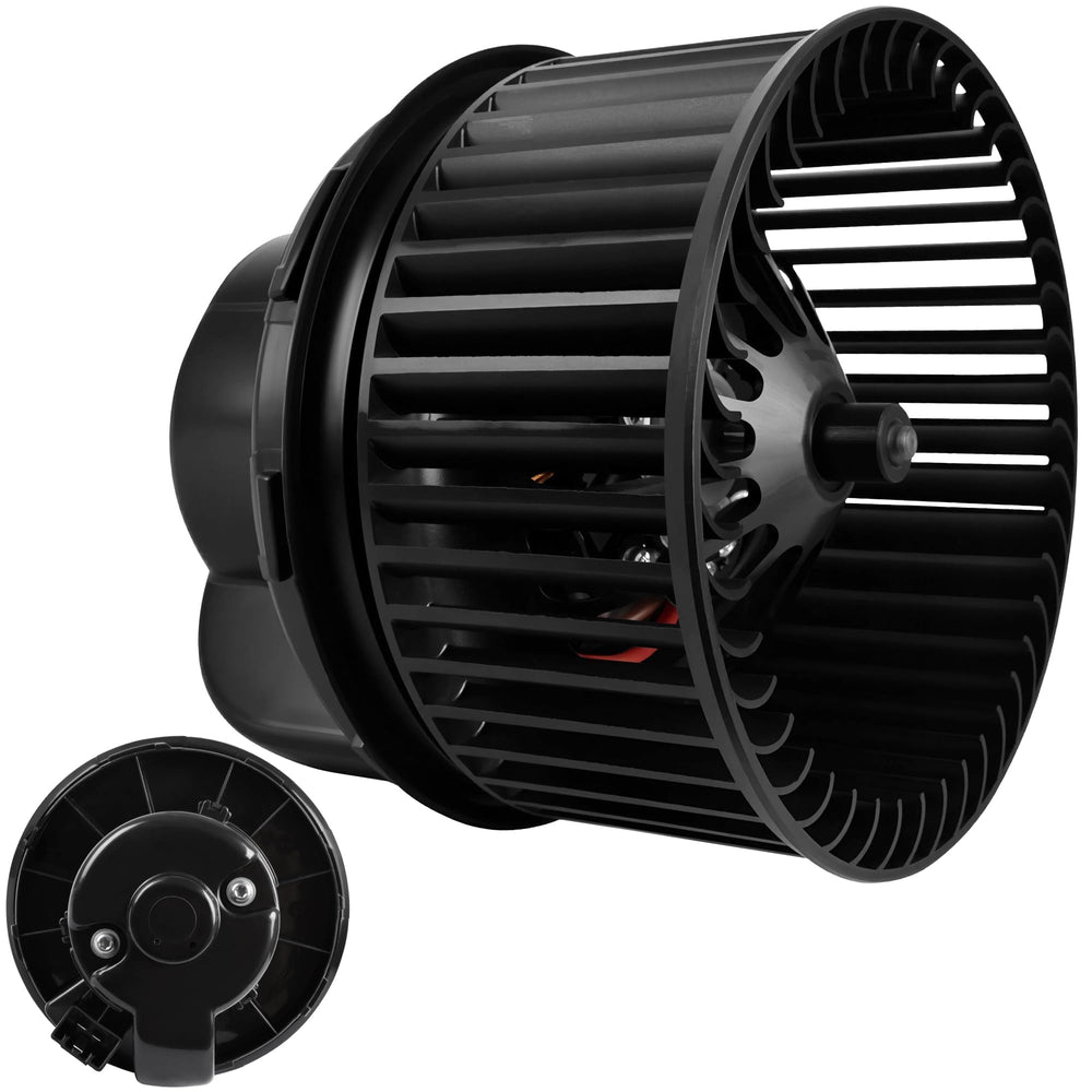 HYR front view of blower motor showing mounting flange and benefit of easy replacement
