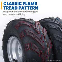 Hyssk tread close-up showing flame pattern, superior traction