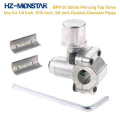 HZ-MONSTAR five access valves grouped to show ports and fittings