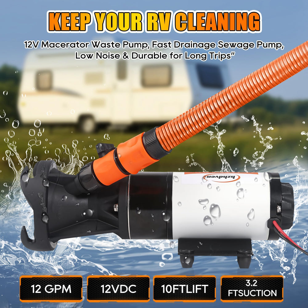 hzhdven garden hose discharge port connected for convenient tank flushing and disposal