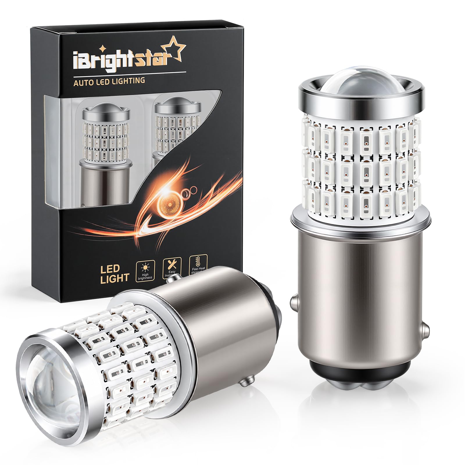 iBrightstar front view of two bulbs showing fit and finish and easy identification benefit