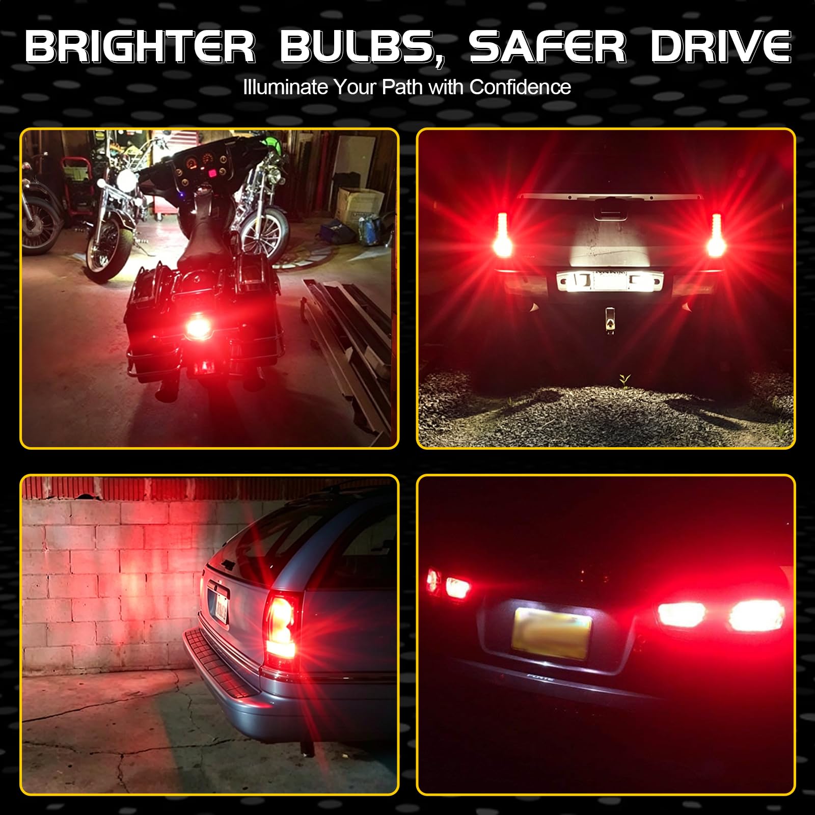 iBrightstar illuminated brake light at night showing attention-grabbing safety benefit