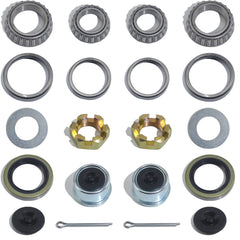 iBroPrat front view of two complete 20-piece bearing kits showing included hardware and benefits