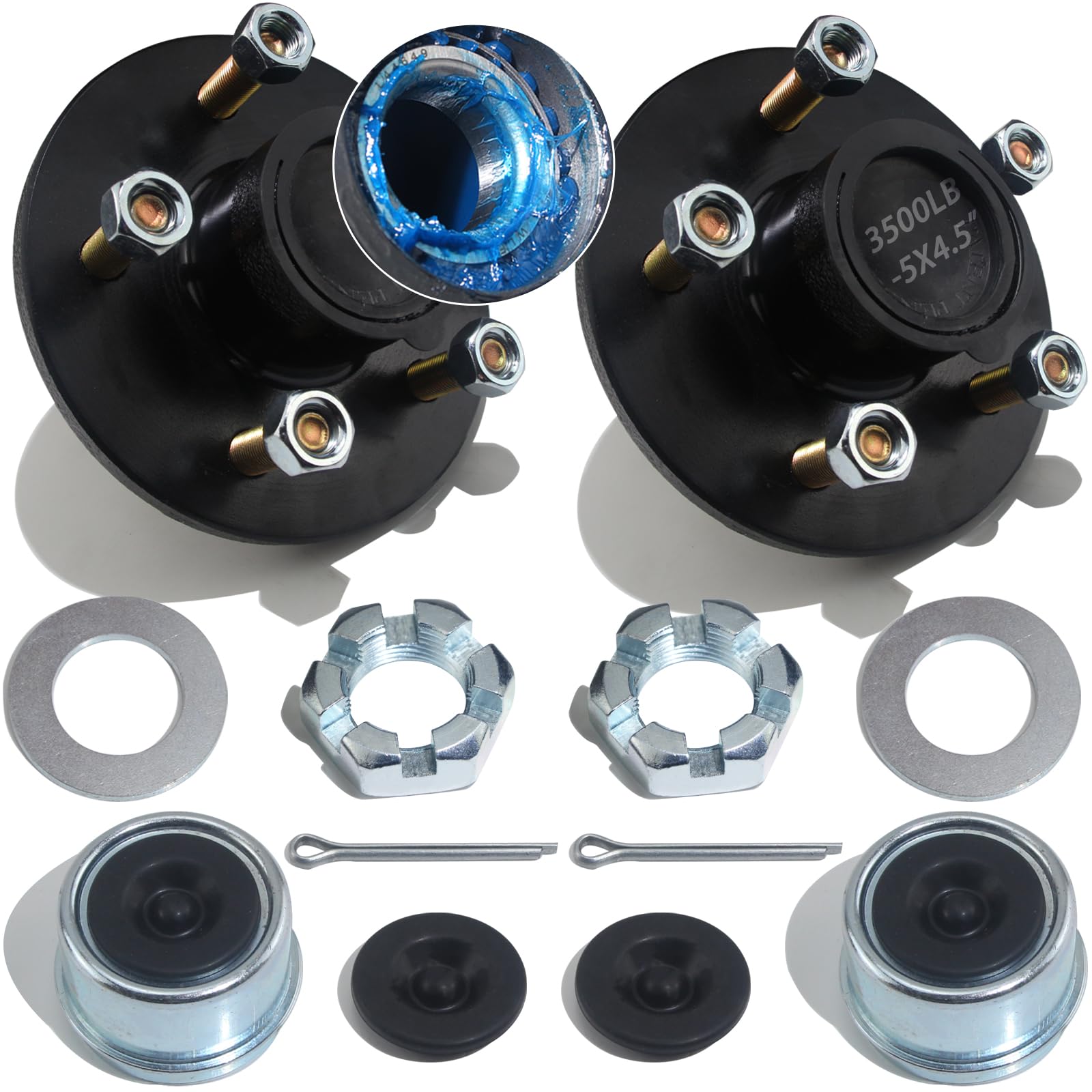 iBroPrat front view hub assembly showing pre-lubricated durability