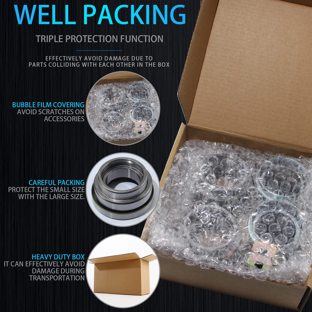 iBroPrat bearing kit next to ruler showing scale for correct axle fit benefit
