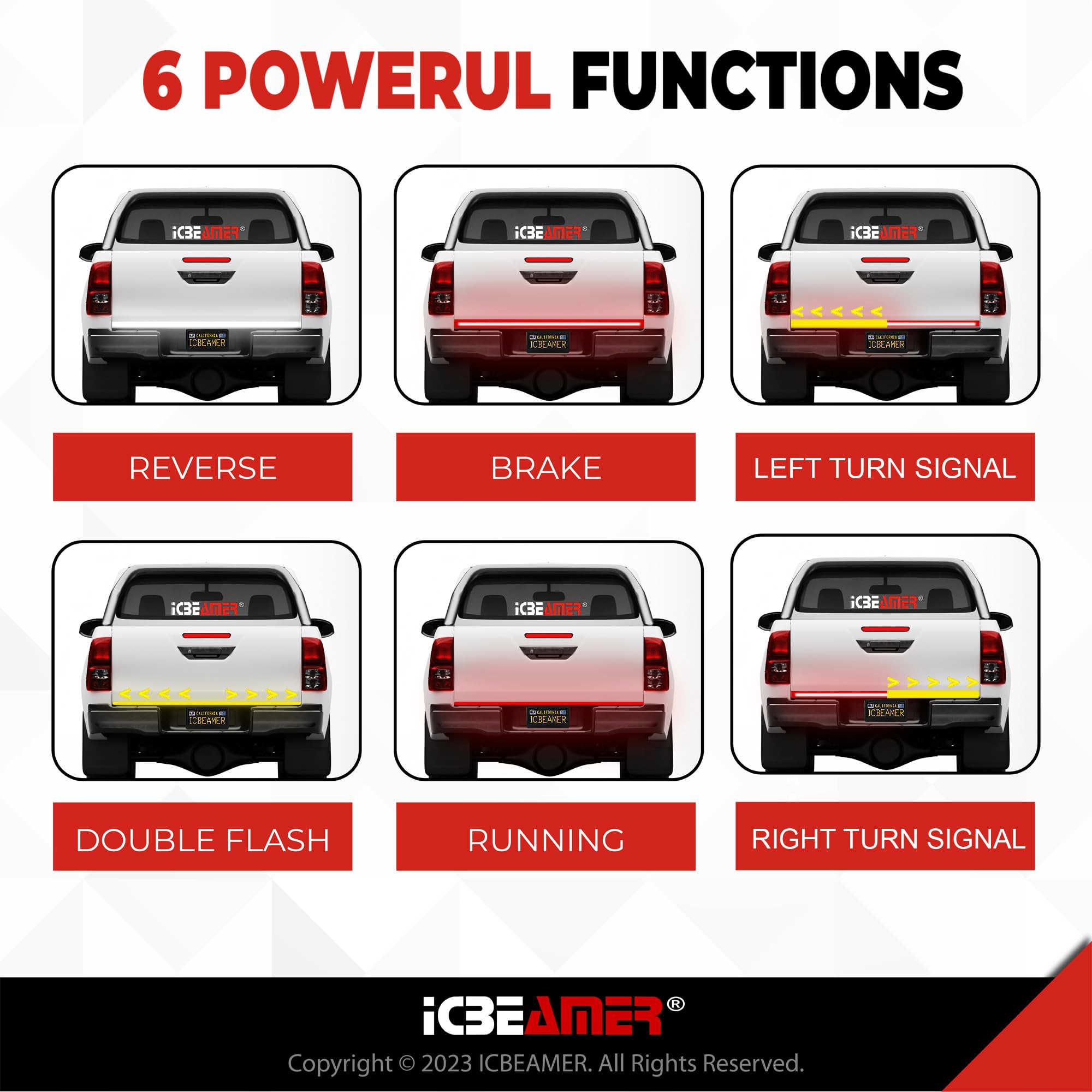 ICBEAMER sequential amber turn signal demonstration enhancing directional clarity