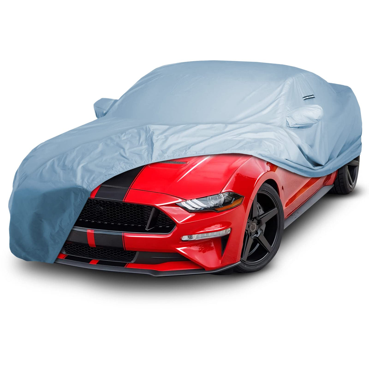 iCarCover front-angle showing full coverage and clean lines for Mustang protection