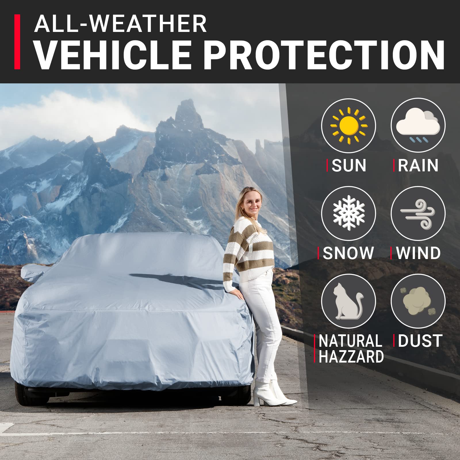 iCarCover side profile demonstrating tailored fit to Mustang body contours