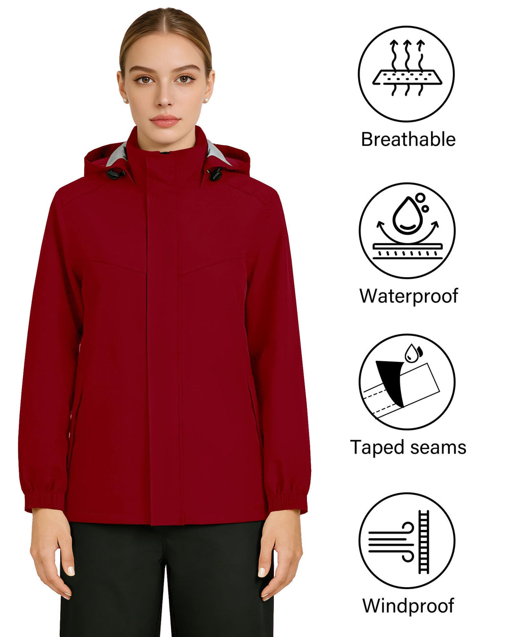 iCreek hood detail stowed with drawcord for adjustable weather shield