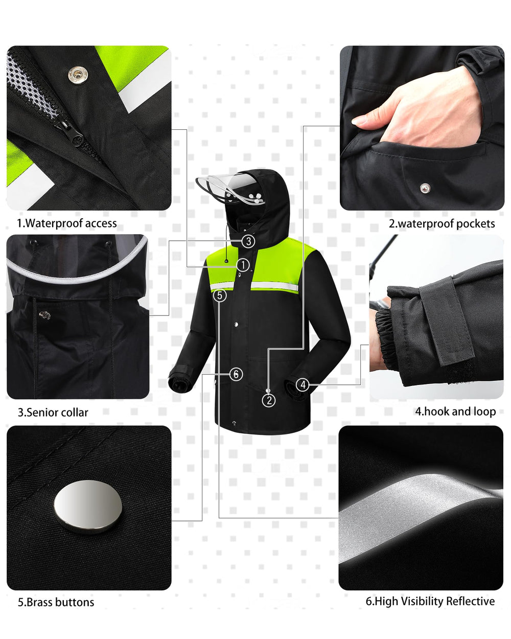 iCreek raincoat detachable transparent brim giving clear-vision benefit