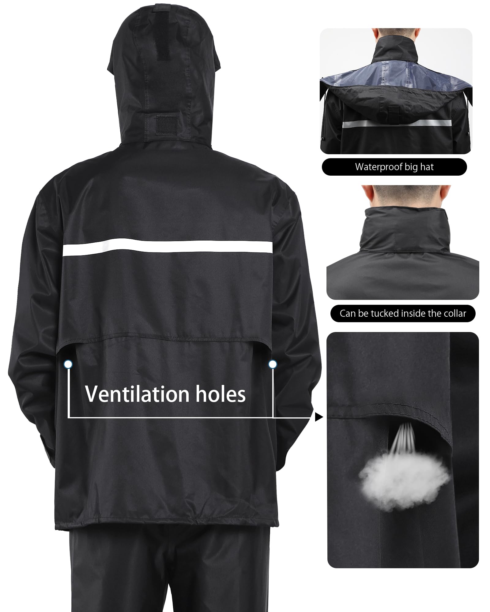 iCreek raincoat inner mesh lining for breathability and dry comfort